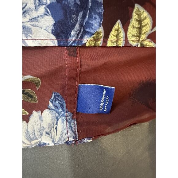 Women’s Burgundy Floral Sheer Scarf Wrap Shawl – 100% Polyester Vintage Inspire - Picture 3 of 5